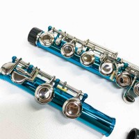 Eastar C Flöte 16 geschlossen Löcher Querflöte Instrument Vernickelt Flöte Anfänger Set mit Flötenständer Koffer Reinigungstuch Handschuhe, Himmelblau (EFL-1SB)