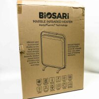 BioSari BSMH Marmorheizung, Rahmen & Füße: Aluminium, Heizelement: Marmor, Vordere Netzabdeckung & Rückgehäuse: SPCC, Griff und Griffgehäuse: Polycarbonat