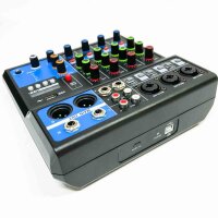 Professional mini-audio mixer, 5 channels, DJ controllers, Bluetooth, USB reverb, computer, lifeshow mixer (5 channels)