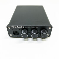 Fosi Audio K4 DAC und Gehäuseverstärker, DAC-Konverter für Spielgehäuse und Verstärker, 24 Bit/192 kHz USB/Optik/Koaxial zu RCA AUX, Steuerung von Verstärkern und Bässen