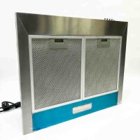 Ciarra CBCS6201 Efficiency A extractor hood 60cm 370m³/h silver stainless steel pyramid wall mounting wall hood with CBCF002x2 activated carbon filter for air level 3 power levels.