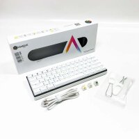 KEMOVE Snowfox 60% Mechanische Gaming-Tastatur Bluetooth 5.1 Kabellos/Verkabelte 61 Tasten Computer-Tastatur RGB Hot-Swap-fähige PBT-Tastenkappen 3000mAh Batterie, QWERTY Layout (Roter Schalter),