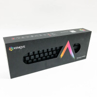 KEMOVE Shadow 60% Mechanische Gaming-Tastatur Bluetooth 5.1 Kabellos/Verkabelte 61 Tasten Computer-Tastatur RGB Hot-Swap-fähige PBT-Tastenkappen 3000mAh Batterie (Gateron Roter Schalter), QWERTY-Layout