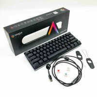 KEMOVE Shadow 60% Mechanische Gaming-Tastatur Bluetooth 5.1 Kabellos/Verkabelte 61 Tasten Computer-Tastatur RGB Hot-Swap-fähige PBT-Tastenkappen 3000mAh Batterie (Gateron Roter Schalter), QWERTY-Layout