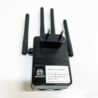 Chalpr WLAN Repeater 1200 Mbit/s WLAN Verstärker, 2.4G/5G Dualband WiFi Repeater mit LAN Anschluss, Abdeckung bis zu 250 m², Einfache Einrichtung, Funktioniert mit Allen WLAN-Routern (Schwarz)