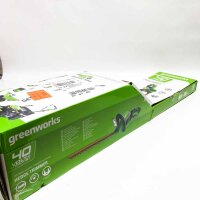 Greenworks Tools Akku-Größe G40HT61 (Li-Ion, 40 V, 61 cm Länge, 19 mm Zahnabstand, 3000 Sekunden/min, zusätzlich einstellbar, Schuzhülle gebrochen