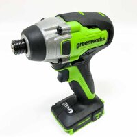 GreenWorks GD24DD35K2 Bohr screwdriver and GD24ID200 impact wrench plus 2 x 24V 2Ah batteries and charger