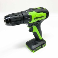 GreenWorks GD24DD35K2 Bohr screwdriver and GD24ID200 impact wrench plus 2 x 24V 2Ah batteries and charger