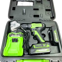 Greenworks 24 V brushless drill/driver, 2 AH USB battery...