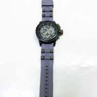 Lancardo Herren-Quarz-Armbanduhr, japanisches Uhrwerk, 3 Zifferblätter, digitales wasserdichtes Silikonarmband (grau)