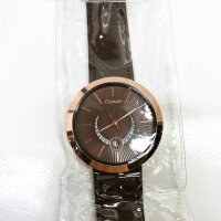 Oidea wristwatch for men and women, leather strap, quartz train, calendar display, fashionable strip dial, black, rose gold, silver, perfect gift