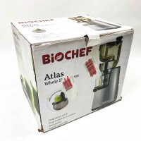 BioChef Atlas Whole Slow Juicer - Für ganze Früchte/Entsafter / 250W / mit dualem breitem Einfüllsystem und lebenslanger Garantie auf den Motor - weiss