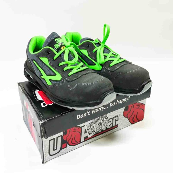 U-power safety shoes, gray/green S1P SRC, RL20036, gray, 45 EU