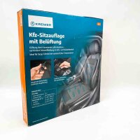 KREMER Sitzauflage mit Belüftung, Universell und flexibel einsetzbar – Autositz, Buggy, Fahrradanhänger etc., Auto Kühlmatte, Klima Sitzauflage (Grau)