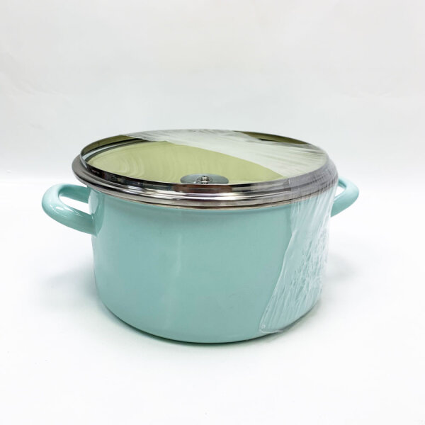 KRÜGER meat pot Juist 24 cm, enamel, green (suitable for induction)