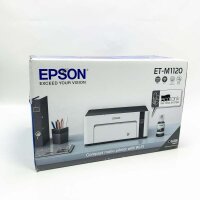 EPSON ECOTANK ET-M1120 Refillable black and white printer (SingleFunction, DIN A4, Wi-Fi, USB 2.0) Large ink container, high range, low side costs