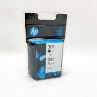 HP 301 2-pack ink cartridges, 1 black and 1 three-color...