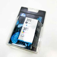 HP 301 2er-Pack Tintenpatronen, 1 schwarz und 1 dreifarbig Original