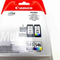 Canon Tinte Multipack PG-545 + CL-546, Tri Farbe (Gelb, Magenta, Cyan), Multipack