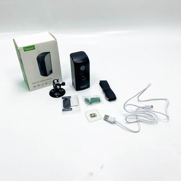 Monitoring camera WLAN battery, monitoring camera inside wireless, rechargeable outdoor camera, 2.4 GHz WLAN camera with movement-activated 1080p video, 2-way audio, night vision, movement detection