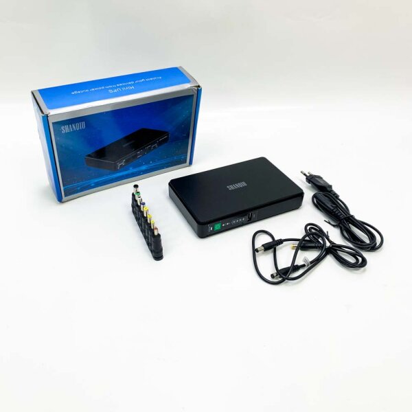 Mini UPS for WIFI, router, modem, surveillance camera with 10000mAh battery pack Input AC output 5V USB 9V/12V DC 24V/48V Gigabit PoE (1000MBPS)