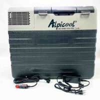 Alpicool 52L NX52 tragbarer Kühlschrank 12V 24V Kühlbox elektrische Gefrierbox klein Gefrierschrank für Auto camping, Lkw, Boot und Steckdose mit USB-Anschluss/Teleskopstange/Rad