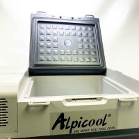 Alpicool 62L NX62 tragbarer Kühlschrank 12V 24V Kühlbox elektrische Gefrierbox klein Gefrierschrank für Auto camping, Lkw, Boot und Steckdose mit USB-Anschluss/Teleskopstange/Rad