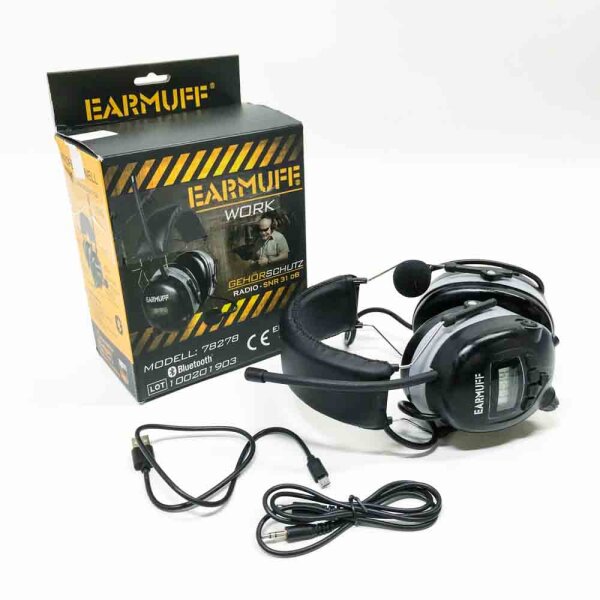 Earmuff hearing protection with radio and bluetooth - extra clear sound & reception - entertainment at work despite perfect protection - ideal for forestry, construction sites, industry or do -it -yourself