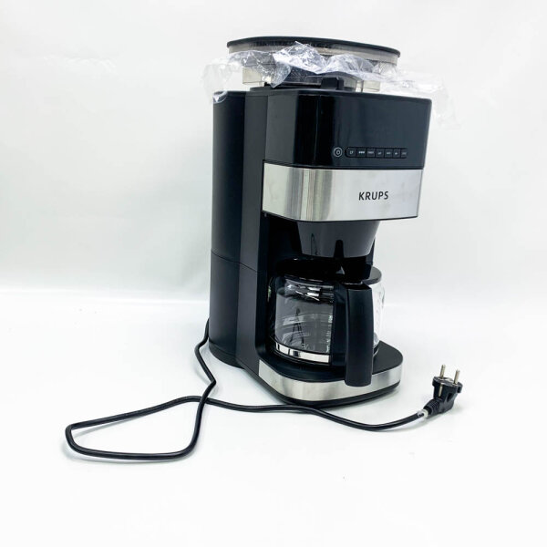 Krups KM8328 Grind Aroma Kaffeemaschine mit Mahlwerk | 24-Stunden-Timer | 180 g Bohnenbehälter | 1,25 L Fassungsvermögen für bis zu 15 Tassen Kaffee | Auto-Off-Funktion | 3 Mahlgrade | Schwarz