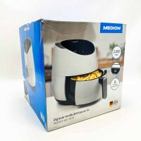 MEDION® LIFE® E30 XL Heißluftfritteuse (MD 19279), 5 L Fassungsvermögen, 2.000W Leistung, ohne Öl, 8 Automatikprogramme