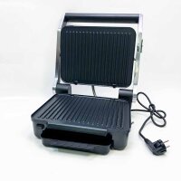 MAXXMEE Kontakt-Grill XL mit 6 Grill Programmen | Touch-Display mit LED Farb Countdown, mit abnehmbaren Grillplatten und Fettauffangschale | Antihaftbeschichtung [29,2cm x 23cm / 2000 Watt]