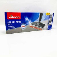 Vileda Steam Plus XXL steam cleaner, hygienic soil cleaning of large areas, removed up to 99.9% of the bacteria and viruses, for all floors, Eco packaging