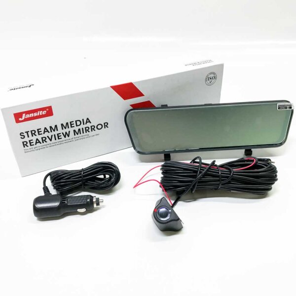 Jansite Spiegel Dashcam 10 Touch Screen Full HD 1080P, Autokamera Rückfahrkamera mit 10 Meter Kabel, 1080P FHD 170° Weitwinkel-Nachtsicht Weitwinkel mit Loop-Aufnahme und G-Sensor, ohne Zubehör