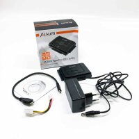 Alxum Dual-IDE-SATA-auf-USB-C-Disk-Adapter, IDE-auf-USB-Disk-Adapter für 2,5/3,5-Zoll-HDD-IDE und SATA-Festplatte/SSD, mit 12 V / 2 A-Stromversorgung und USB-C-Kabel