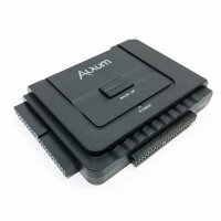 Alxum Dual-IDE-SATA-auf-USB-C-Disk-Adapter, IDE-auf-USB-Disk-Adapter für 2,5/3,5-Zoll-HDD-IDE und SATA-Festplatte/SSD, mit 12 V / 2 A-Stromversorgung und USB-C-Kabel