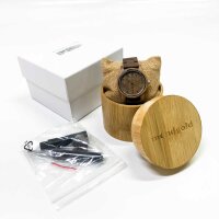 Moon gold Holzhr, analogue quartz with storage box as a...