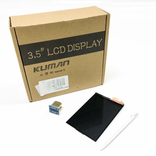 Kuman Raspberry Pi 3B+ Generation TFT-Touchscreen 3,5 Zoll 480 * 320 TFT-LCD-Display-Monitor, unterstützt alle Raspberry PI-Systeme, Video- und Filmwiedergabe, Arcade-Spiel, HDMI-Audioeingang SC6A