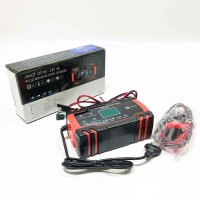 Uraqt charger for car battery, 12V/24V fully automatic intelligent charger with LCD touchscreen, conservation charger and desulfator for car, motorcycle, truck, car, boat, motorhome and caravan, orange