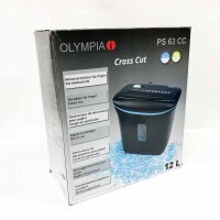 Olympia PS 63 files, up to 6 sheets, particle cut, safety level P-4, with credit cards-file shredder, including 12-liter paper basket, black