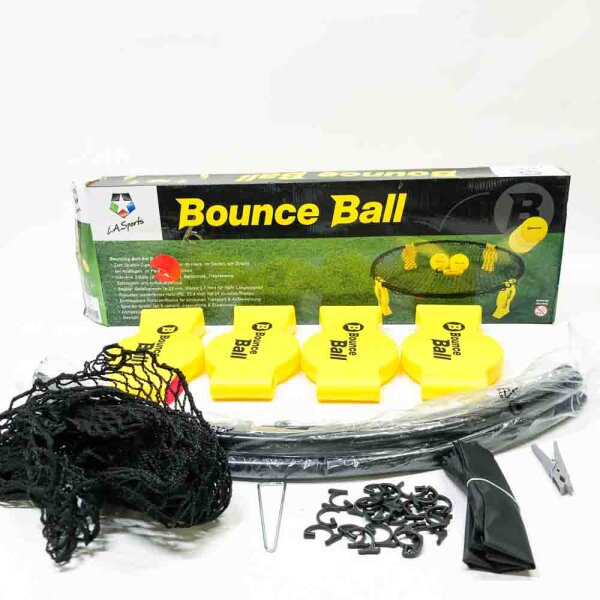 L.A. Sports Bounce Ball Deluxe Set, Ballspiel mit rundem Netz, Tragetasche