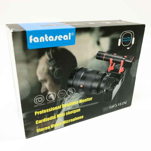 Fantaseal real-time monitor, Cardiodid Mini shotgun, stereo video microphone