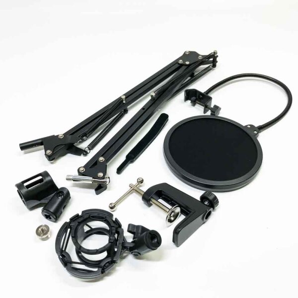 InnoGear Mikrofonständer Mikrofonarm Boom Arm mit Shock Mount, Mikrofonhalter, Pop-Filter,3/8" auf 5/8" Schraubadapter