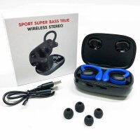 Sport Super Bass True Wireless Stereo Bluetooth headphones, blue