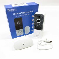 Wireless doorbell with camera, HD video recorder, HD 1080p, wireless, with bell, motion detection, large angle, two-way audio, memory in the cloud