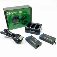 SMATREE ACCKU (2-pack) with 3-channel charger for GoPro...