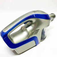 CLEANmaxx Akku-Zyklon-Staubsauger beutellos mit Akku | 2-in-1 Handstaubsauger, elektrisch rotierende Power-Rotation Düse | Energiesparen, 150 Watt [Blau/Grau]