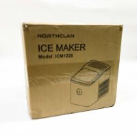 Eiswürfelmaschine, 12 kg 24 Stunden, 9 Eiswürfel in 6 Minuten, mit LED-Anzeige, 2L Wassertank, und Eisschaufel und Korb, Eiswürfelbereiter für Party, Büro, Bar, Wohnmobil, NORTHCLAN (schwarz)