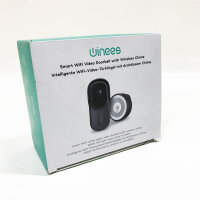 Video doorbell camera with gong, Winees 1080p battery doorbell with camera wireless with Alexa, WLAN door bell with PIR Movement detection and warning message, waterproof video doorbell, night vision 2 ways audio