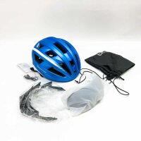 EASTINEAR Fahrradhelm LED Rücklicht wiederaufladbarem Mountainbike Helm für Erwachsene Herren Damen Ultraleicht Fahrradhelm mit Visier Größe M/L (Metall Blau)