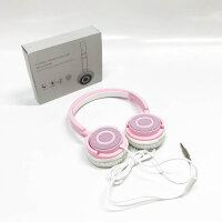 Vogek Fsltbare Kopfhörer mit Mikrophone (Pink)